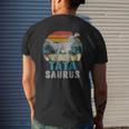 Tatasaurusrex Dinosaur Tata Saurus Father's Day Mens Back Print T-shirt Gifts for Him
