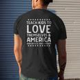 Teach Kids To Love Themselves & America Anti-Crt Mens Back Print T-shirt Gifts for Him