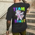 Team Braut Einhorn Hochzeit Unicorn Junggesellenabschied T-Shirt mit Rückendruck Geschenke für Ihn