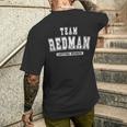 Team Redman Lifetime Member Family Last Name Men's T-shirt Back Print Gifts for Him