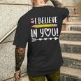 Testing Day I Believe In You Teacher Men's T-shirt Back Print Gifts for Him