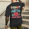 Testing Day Donut Stress Just Do Your Best Cute Teacher Men's T-shirt Back Print Gifts for Him