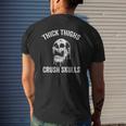 Thick Thighs Crush Skulls Gym Motivation Legs Day Mens Back Print T-shirt Gifts for Him