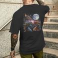 Three Dragon Starry Night Dragon Animal Howling At The Moon Men's T-shirt Back Print Gifts for Him