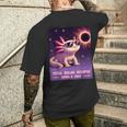 Total Solar Eclipse 2024 April 8 Axolotl In Glasses Men's T-shirt Back Print Gifts for Him