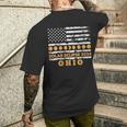 Total Solar Eclipse 2024 Ohio America Usa Flag Totality Men's T-shirt Back Print Gifts for Him
