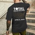 Total Solar Eclipse 2024 Party America Totality Usa Map Men's T-shirt Back Print Gifts for Him