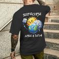 Total Solar Eclipse 2024 Selfieclipse Sun Moon Earth Selfie Men's T-shirt Back Print Gifts for Him