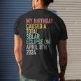 Total Solar Eclipse 4-8-2024 April 8Th Birthday Astrology Men's T-shirt Back Print Gifts for Him
