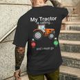 My Tractor Is Calling And I Must Go Tractor Lovers Men's T-shirt Back Print Gifts for Him