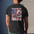 Trucker For Freedom Convoy 2022 American Canadian Flag Mens Back Print T-shirt Gifts for Him