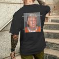 Trump Not Guilty Hot Orange Jumpsuit Parody Behind Bars Men's T-shirt Back Print Gifts for Him