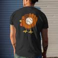 Turkey Baseball Glove Thanksgiving Day Catchers Boys Dads Mens Back Print T-shirt Gifts for Him