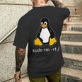 Tux Linux Penguin Sudo Rm -Rf Computer Science T-Shirt mit Rückendruck Geschenke für Ihn