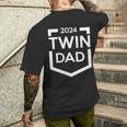 Twin Dad Est 2024 Twin Dad To Be New Daddy Iii Men's T-shirt Back Print Gifts for Him
