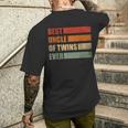 Twin Soncle Retro Uncle Of Gemini T-Shirt mit Rückendruck Geschenke für Ihn