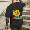 Uncle Master Builder Building Bricks Blocks Matching Family Men's T-shirt Back Print Gifts for Him