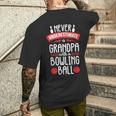 Never Underestimate Bowling Grandpa Bowler Team For Men Men's T-shirt Back Print Gifts for Him