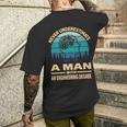 Never Underestimate A Man With An Engineering Degree Men's T-shirt Back Print Gifts for Him