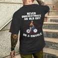 Never Underestimate An Old Guy On A Bicycle Fathers Day Men's T-shirt Back Print Gifts for Him