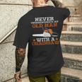 Never Underestimate An Old Man With Chainsaw Lumberjack Wood Men's T-shirt Back Print Gifts for Him