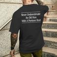 Never Underestimate An Old Man With A Pontoon Boat Men's T-shirt Back Print Gifts for Him
