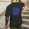 Unión Europea Bandera Europa Europa Bandera Europa Camiseta Hombre Estampado Espalda Regalos para él
