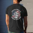 Union Proud Union Strong American Flag Mens Back Print T-shirt Gifts for Him