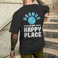 Uranus Is My Happy Place Uranus Planet Space Lover Men's T-shirt Back Print Gifts for Him