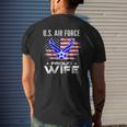 US Air Force Proud Wife With American Flag Veteran Mens Back Print T-shirt Gifts for Him