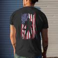 Us Flag American Football Player Silhouette Vintage Patriot Men's T-shirt Back Print Gifts for Him