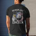 Us Flag Patriotic Military Army Drinkin Like Lincoln Mens Back Print T-shirt Gifts for Him