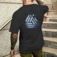 Valknut Symbol Ravens Odin's Wotan Knot Walhallaiking T-Shirt mit Rückendruck Geschenke für Ihn