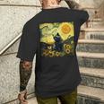 Van Gogh Cat T-Shirt mit Rückendruck Geschenke für Ihn