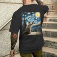 Van Gogh Starry Night Style Artistic Ragdoll Cat Men's T-shirt Back Print Funny Gifts