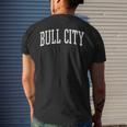 Varsity Distressed Bull City Mens Back Print T-shirt Gifts for Him