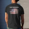 Veteran With American Flag & Dog Tags Mens Back Print T-shirt Gifts for Him