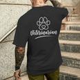 Veterinär Kurzärmliges Herren-T-Kurzärmliges Herren-T-Shirt mit Pfotenabdruck in Schwarz, Herzdesign für Tierärzte Geschenke für Ihn