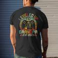 Video Game Level Up To Grandpa 2023 New Dad Fathers Day Mens Back Print T-shirt Gifts for Him