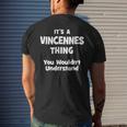 Vincennes Thing College University Alumni Mens Back Print T-shirt Gifts for Him