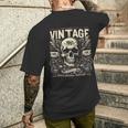 Vintage 1961 Geboren 1961 Geburtstag Totenkopf Biker Motorrad T-Shirt mit Rückendruck Geschenke für Ihn