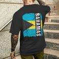 Vintage Bahamian Flag Bahamas Pride Roots Heritage Men's T-shirt Back Print Gifts for Him