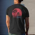 Vintage Bike Dad With Red Retro Sunset Mens Back Print T-shirt Gifts for Him