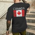 Vintage Canada Canadian Flag Pride T-Shirt mit Rückendruck Geschenke für Ihn