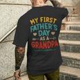 Vintage My First Father's Day As A Grandpa Father's Day Men's T-shirt Back Print Gifts for Him