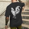 Vintage Game Fowl Rooster Gallero Distressed Men's T-shirt Back Print Gifts for Him