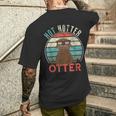 Vintage Hot Hotter Otter Retro Otterliebe T-Shirt mit Rückendruck Geschenke für Ihn