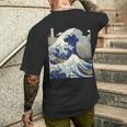 Vintage Japonés Tatuaje Arte Kanagawa La Gran Ola Camiseta Hombre Estampado Espalda Regalos para él