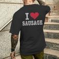 Vintage I Love Sausage Trendy Men's T-shirt Back Print Funny Gifts