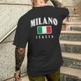 Vintage Milano Italia Recuerdo Italiano Milan Italia Camiseta Hombre Estampado Espalda Regalos para él